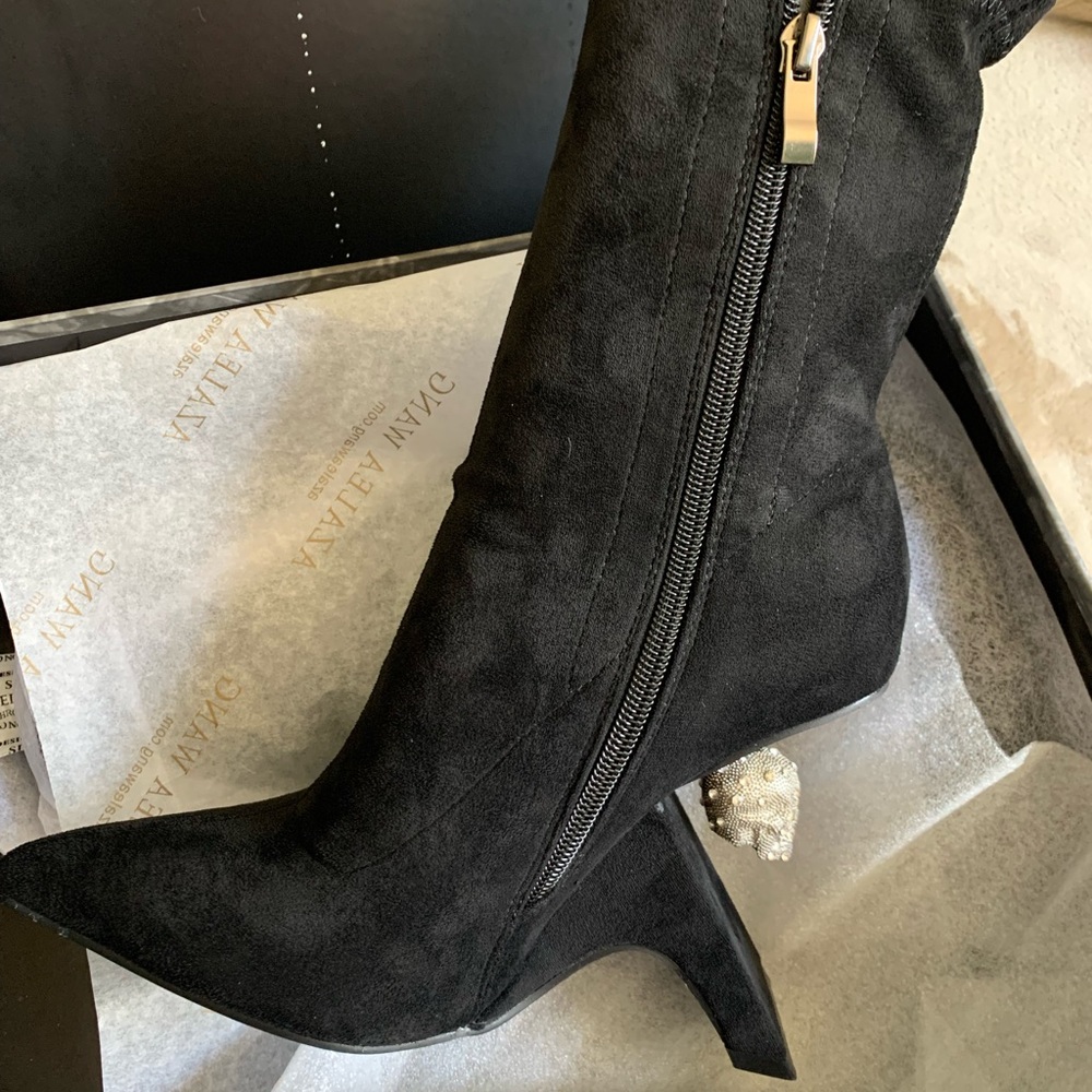 Azalea Wang Skull Ankle Boots Sculpted Booties - Picture 5 of 13